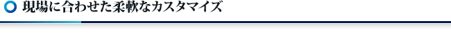 現場に合わせた柔軟なカスタマイズ